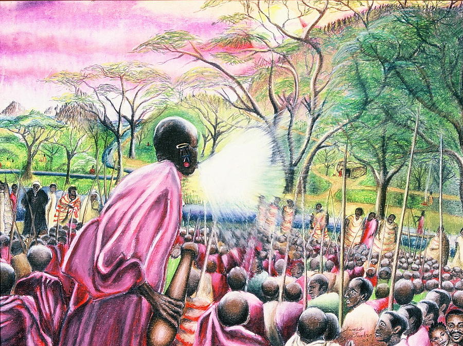 Young Masai Become Men Drawing by James Dunbar