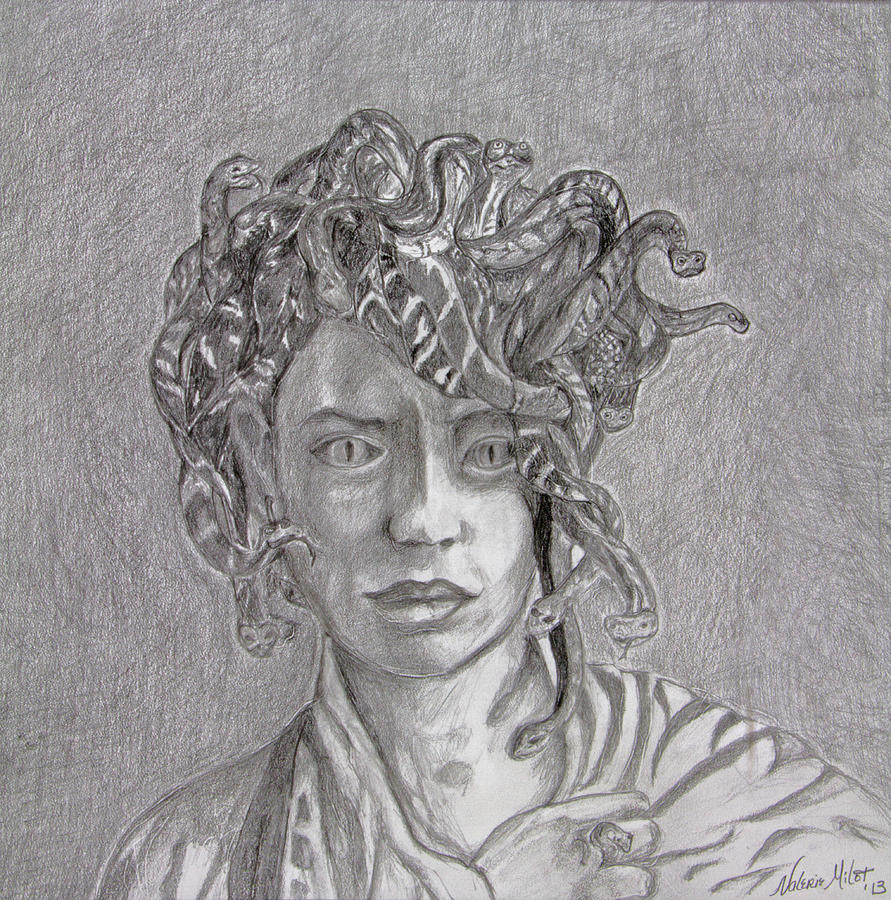 Young Medusa Drawing by Valerie Milot - Fine Art America