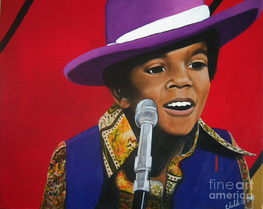 Young Michael Jackson Singing Painting by Michelle Brantley - Fine