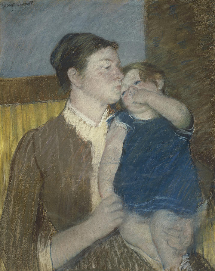 Mary Stevenson Cassatt Pastel - Young Mother by Mary Stevenson Cassatt