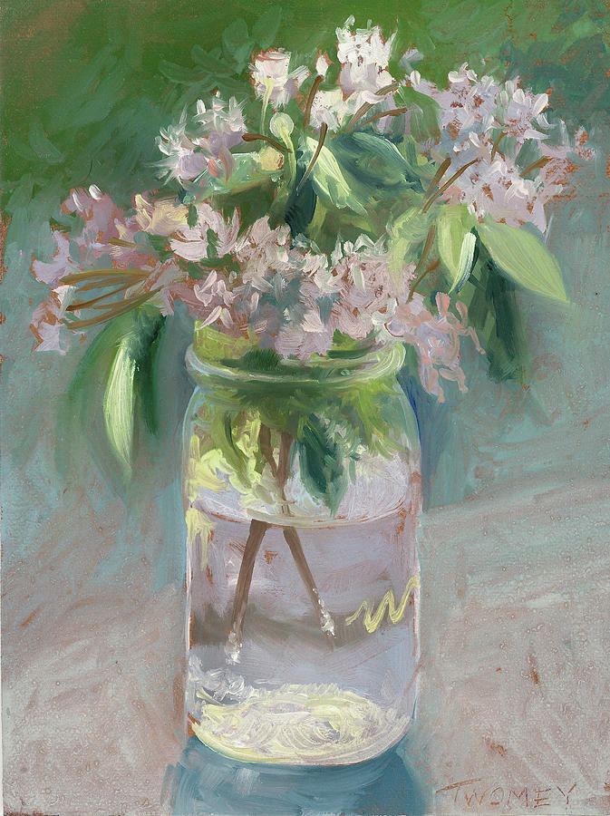 Still Life Painting - Young Mountain Laurels by Catherine Twomey