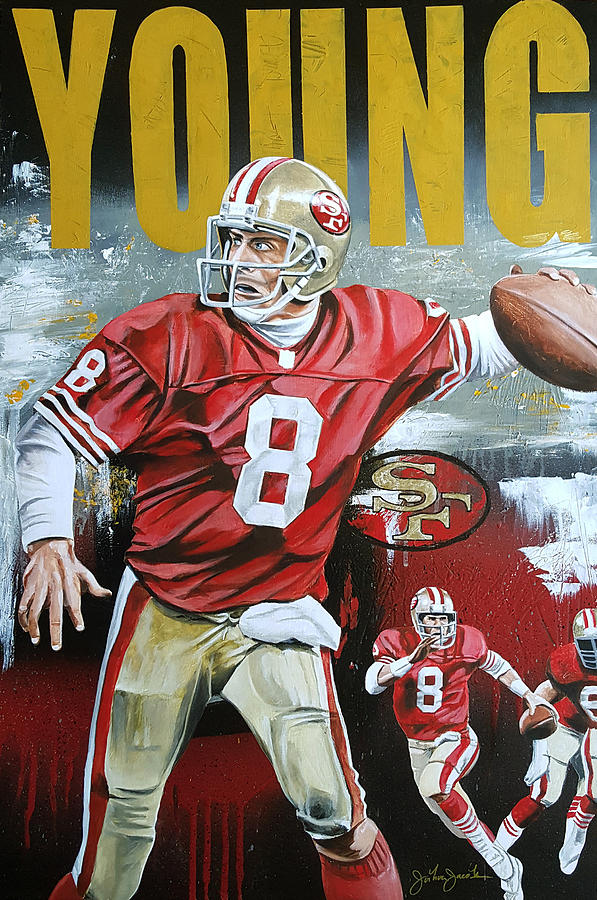 Steve Young Painting - Young on the Run by Joshua Jacobs