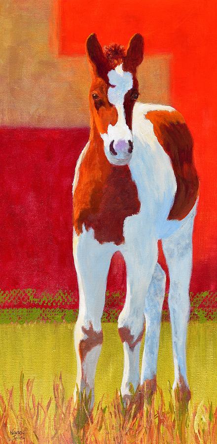 Young Pinto Painting by Nancy Jolley