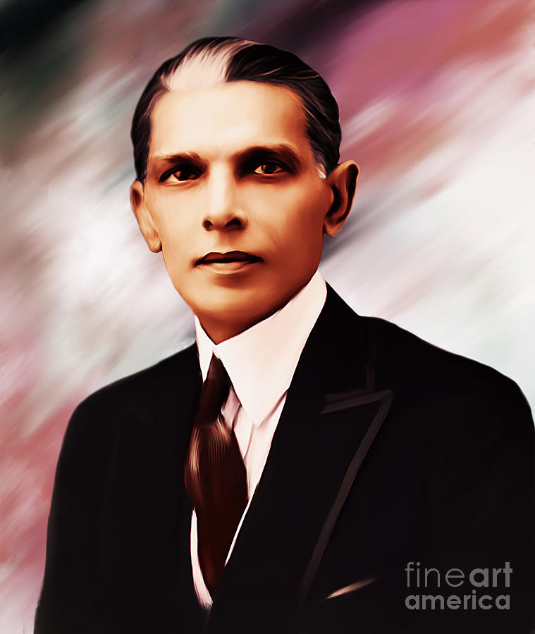 Young Quaid e Azam Painting by Gull G