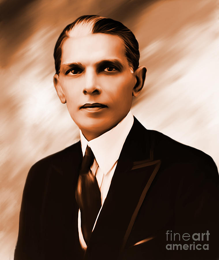 Young Quaid e Azam Painting Painting by Gull G