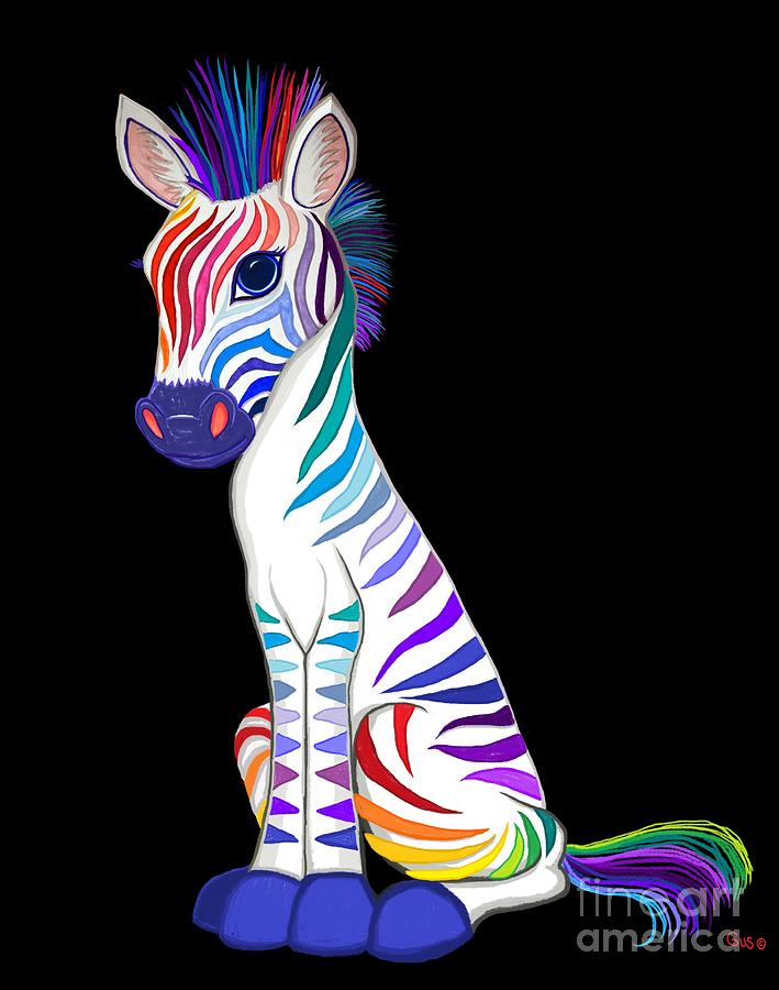 Young Rainbow Zebra Digital Art by Nick Gustafson