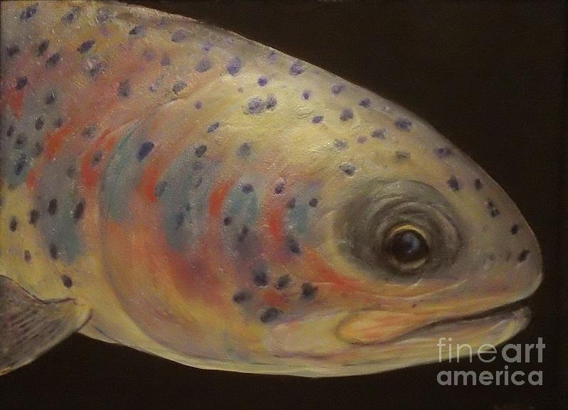 Fish Painting - Young River Rainbow by Maria Elena Gonzalez