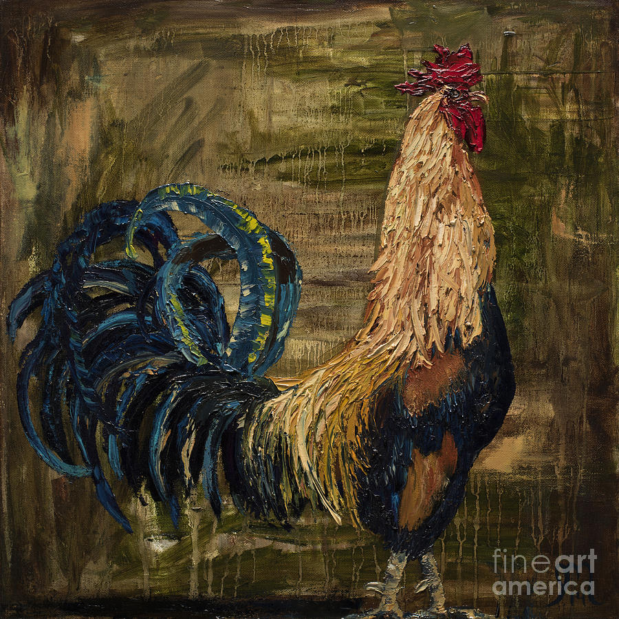 Chicken Painting - Young Rooster by Jodi Monahan