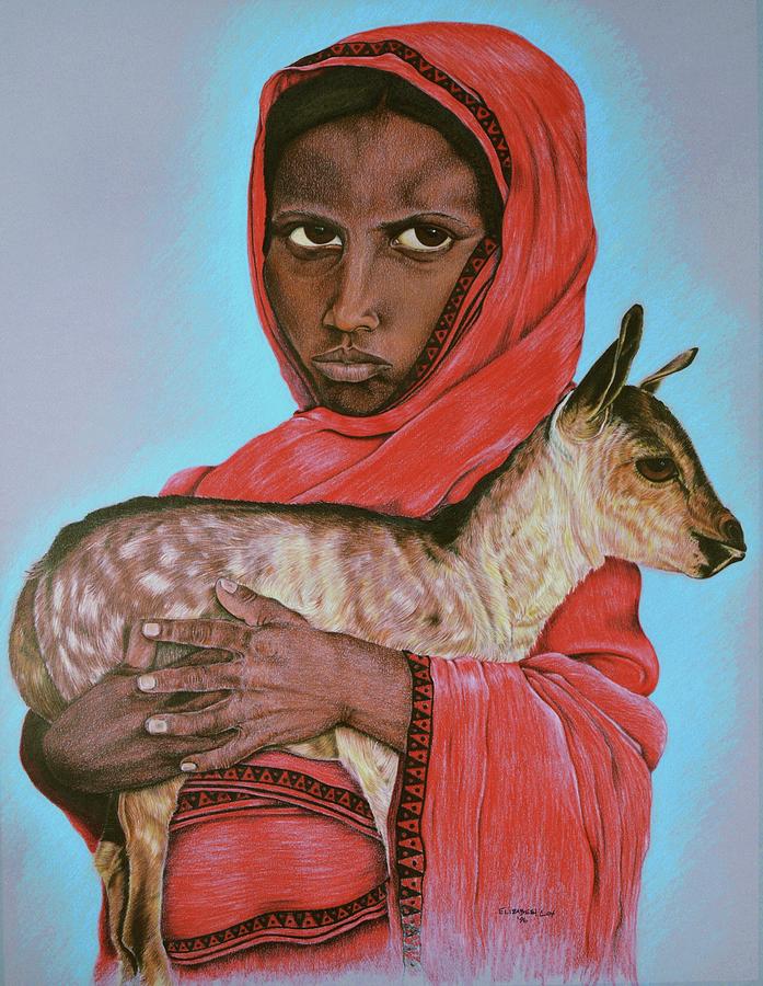 Animal Mixed Media - Shepherdess  by Elizabeth Cox