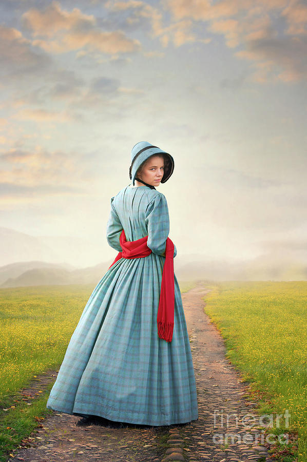 Young Victorian Woman On A Country Path Photograph by Lee Avison