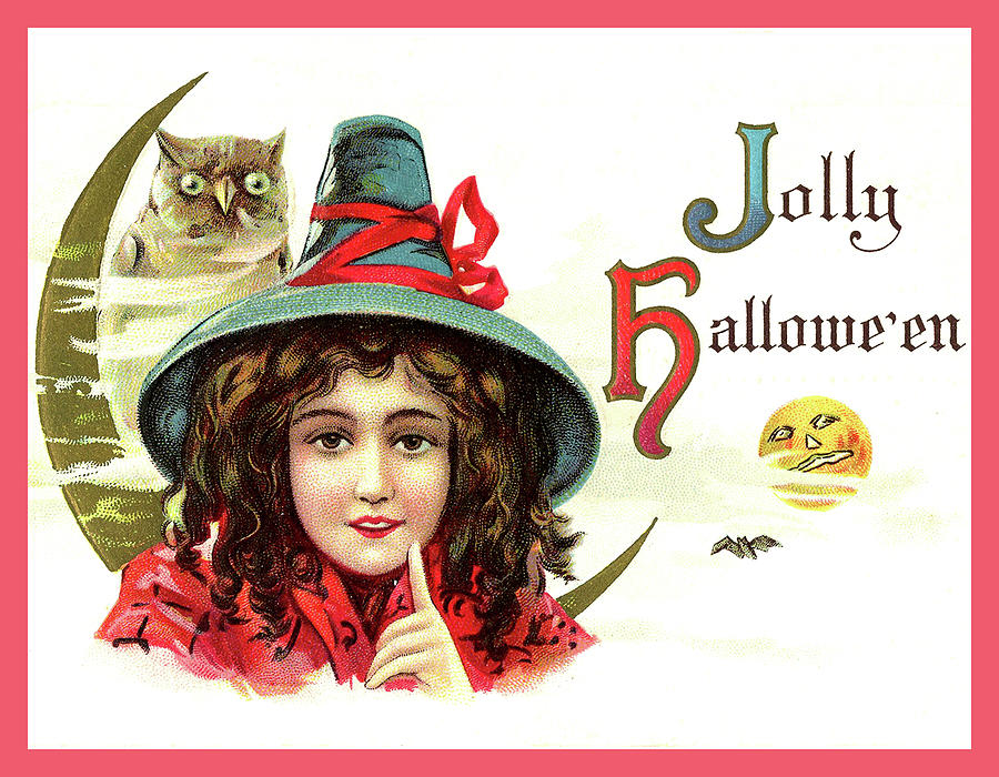 Young witch girl, Jolly Halloween Mixed Media by Long Shot