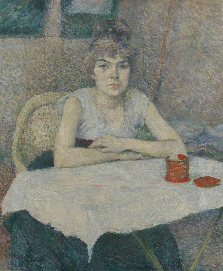 Young Woman at a Table, from 1887 Painting by Henri de Toulouse-Lautrec