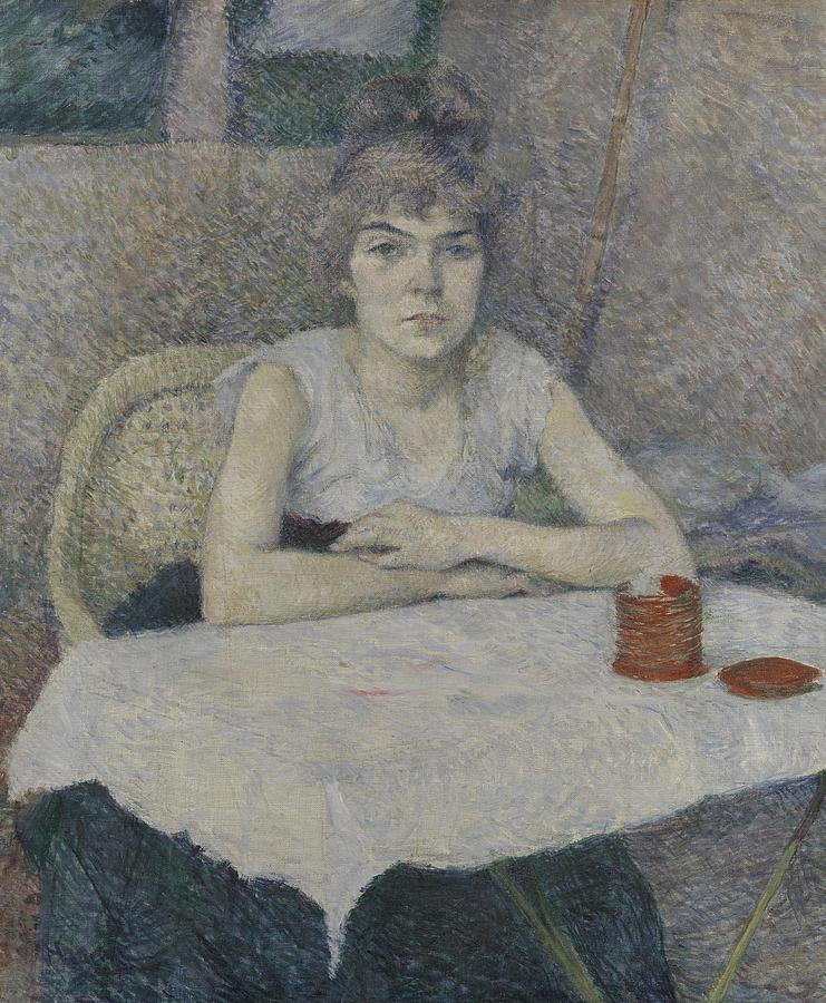 Henri De Toulouse Lautrec Painting - Young Woman at a Table by Celestial Images