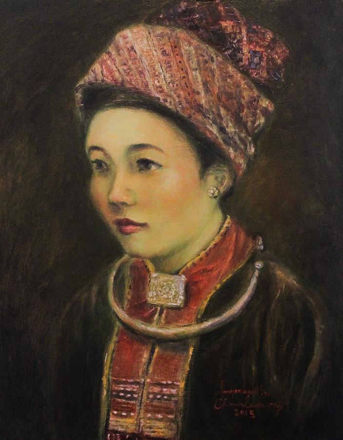 Young Woman from Sam Neua Painting by Sompaseuth Chounlamany