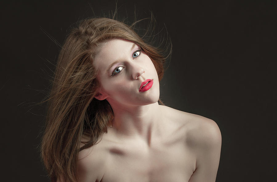 Young Woman Headshot With Beautiful Skin Photograph