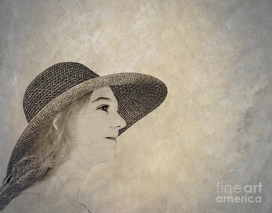 Young Woman In Hat Digital Art