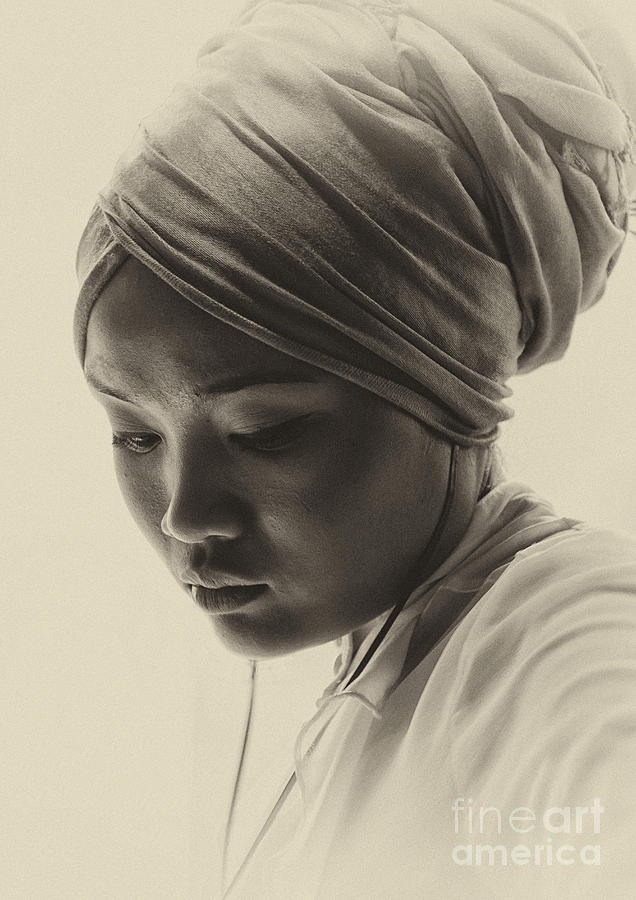 Young Woman Photograph - Young woman in turban by Sheila Smart Fine Art Photography