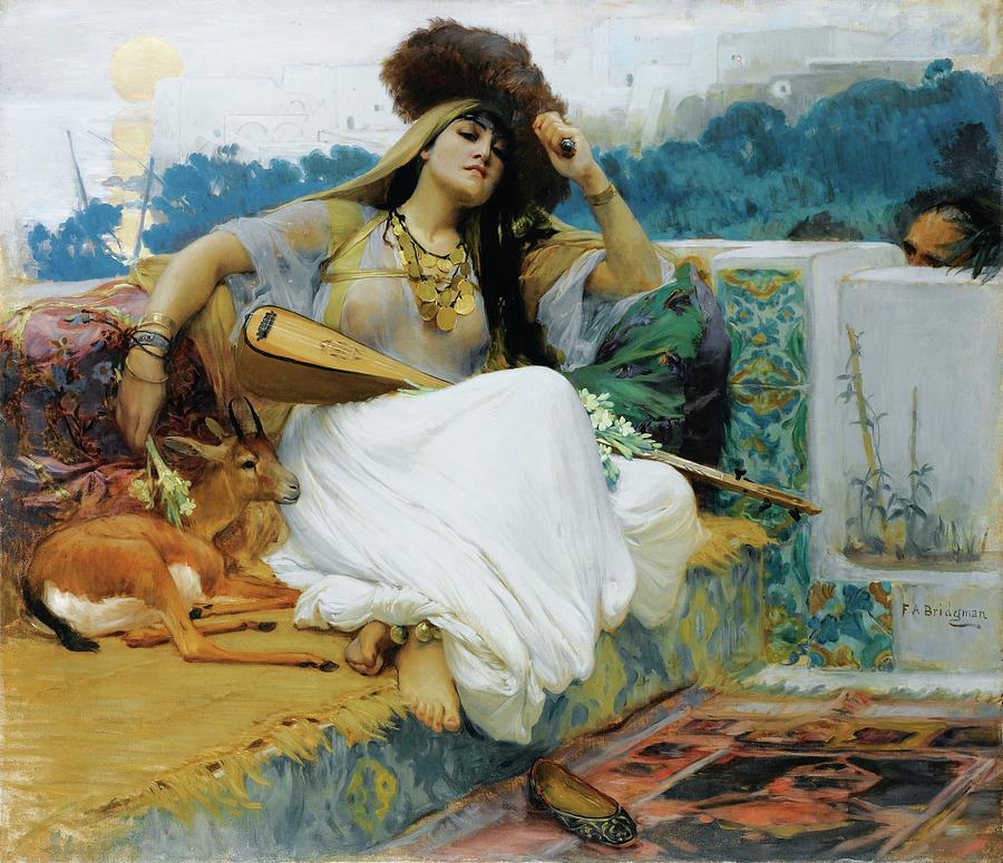 Young Woman On A Terrace Painting by Frederick