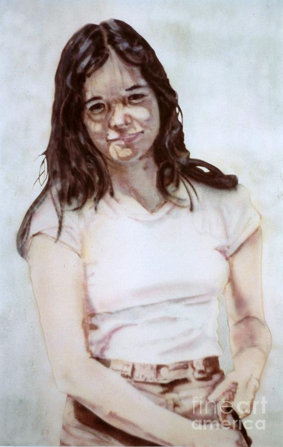 Young Woman Painting by Ronald Bissett