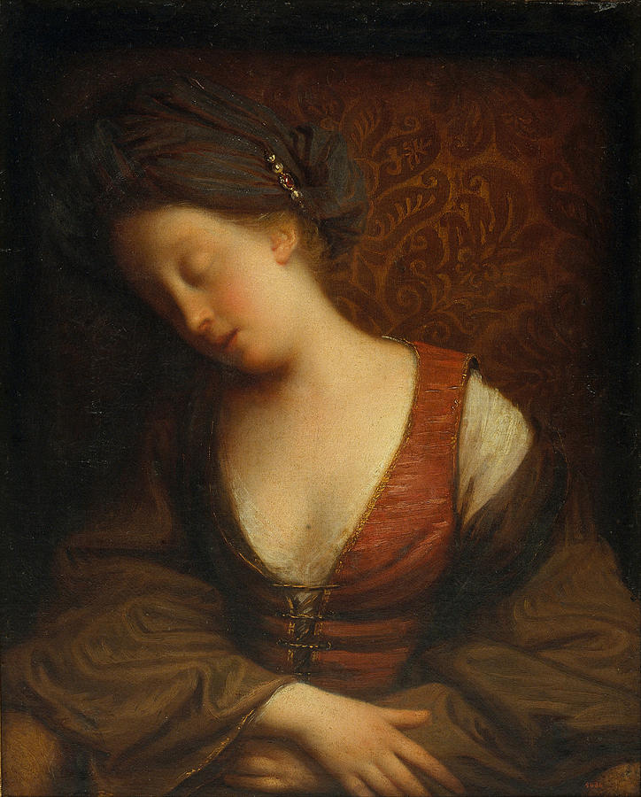 Young Woman Sleeping Painting by Jean-Baptiste Santerre