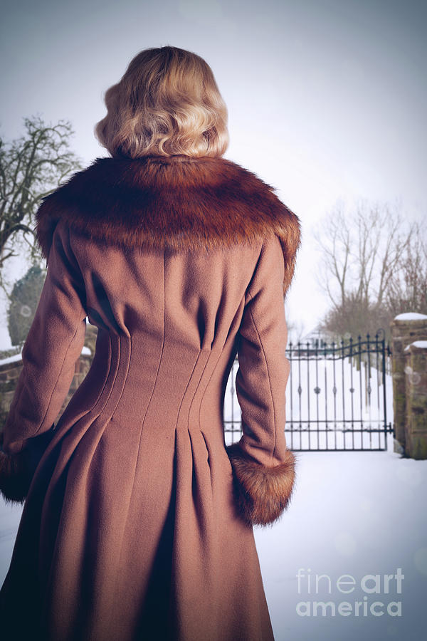Winter Photograph - Young Woman Wearing Coat by Amanda Elwell