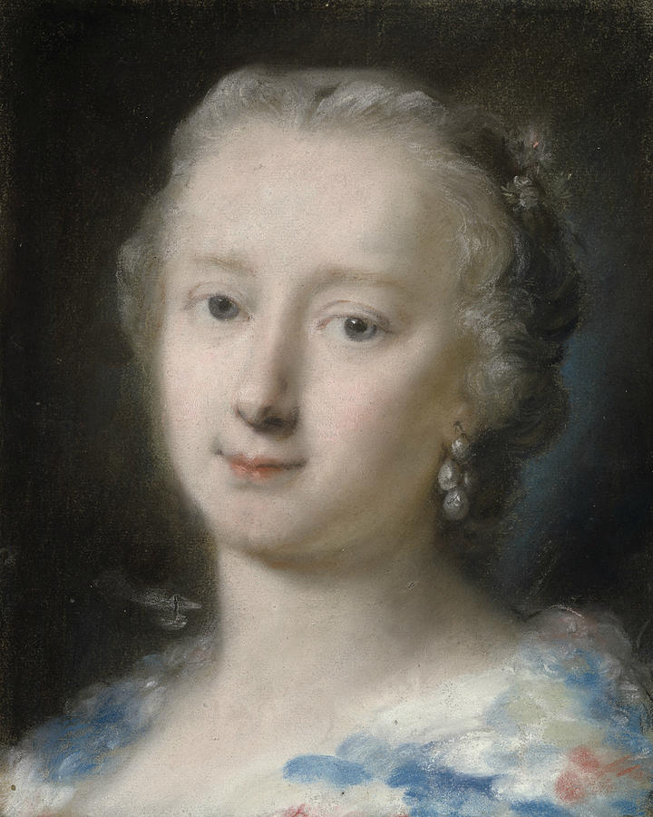 Young Woman with Flowers in her Hair Pastel by Rosalba Carriera | Fine ...