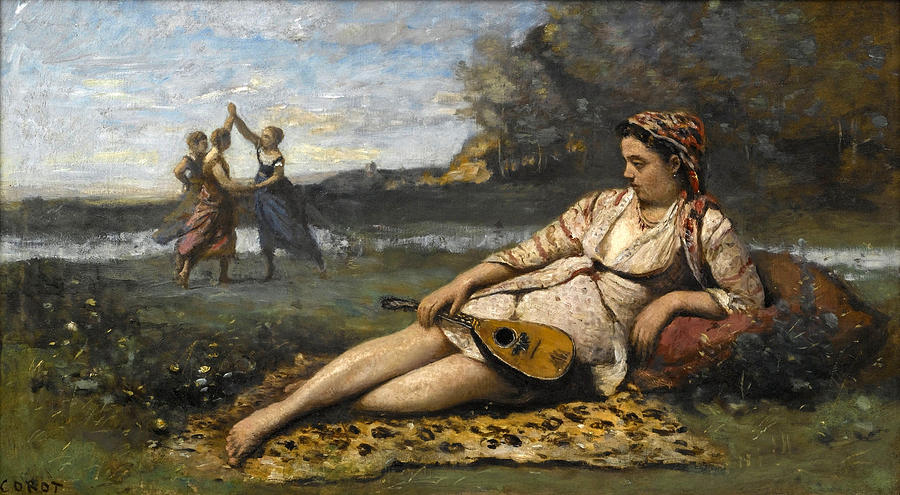 Flower Painting - Young Women of Sparta by Jean-Baptiste-Camille Corot