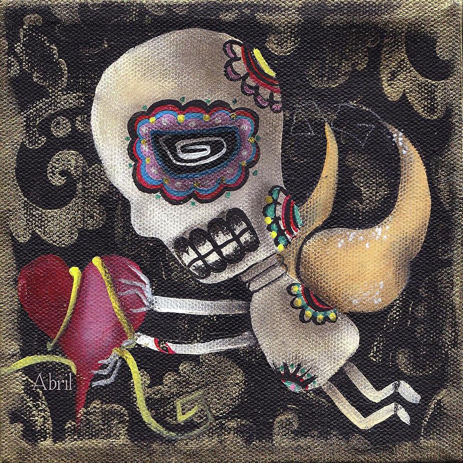 Skeleton Painting - Your Heart by Abril Andrade