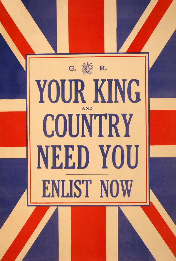 Your King and Country Need You Painting by English School