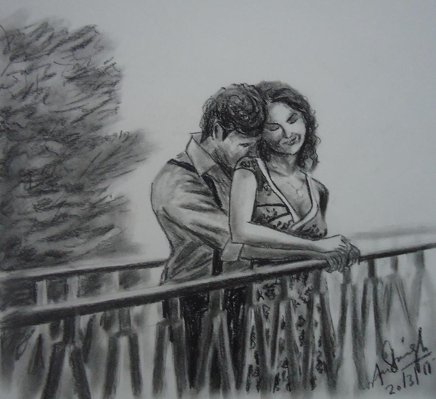 Drawing lovers romance by ninig