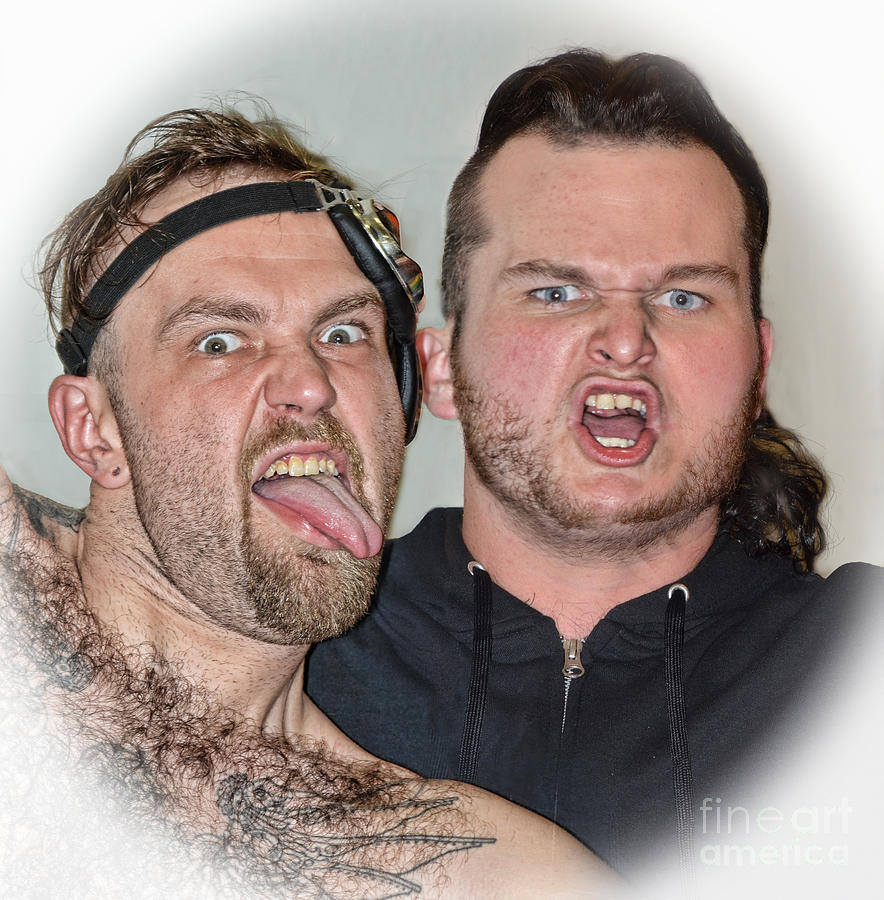 Your Twin Daughters Dates or Just Two Crazed Pro Wrestlers Photograph by Jim Fitzpatrick