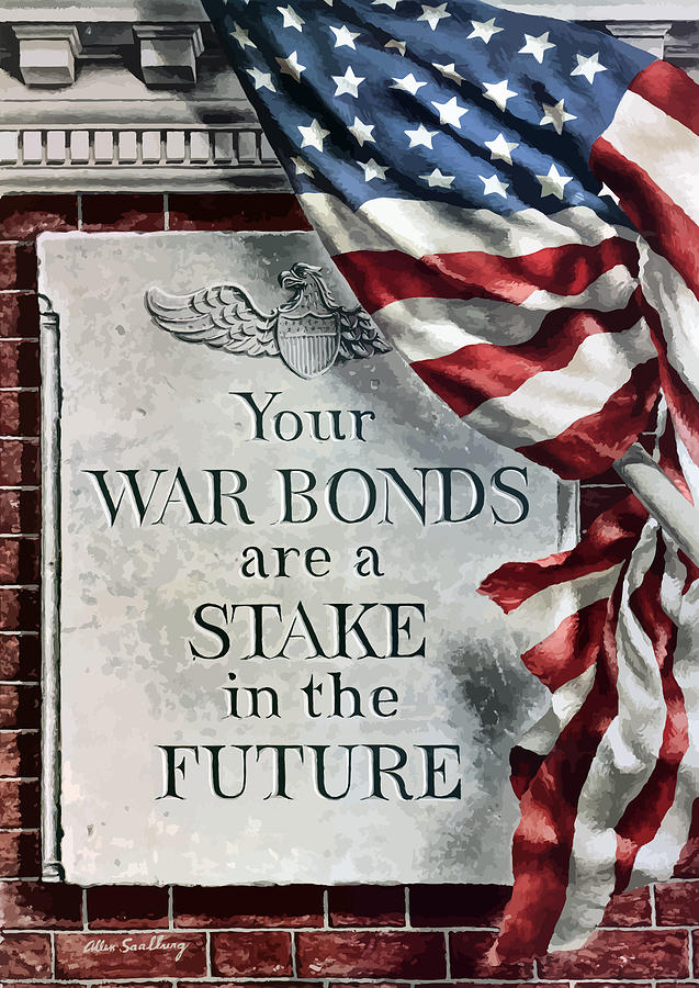American Flag Painting - Your War Bonds Are A Stake In The Future by War Is Hell Store