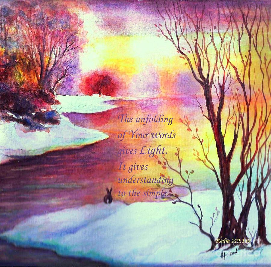 Tree Painting - Your Words Give Light by Hazel Holland