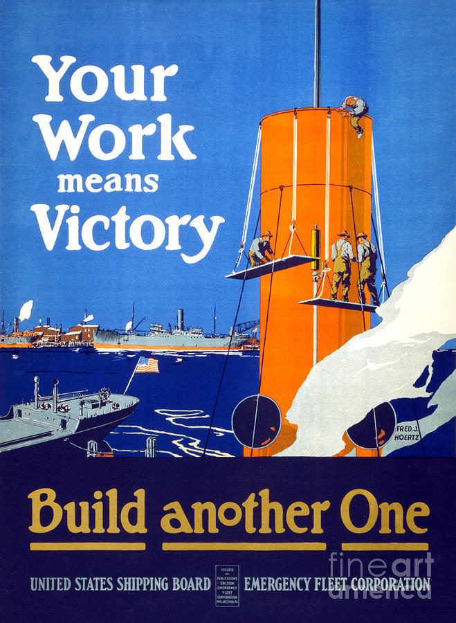 Vintage Painting - Your work means victory Vintage WWI Poster by Vintage Treasure
