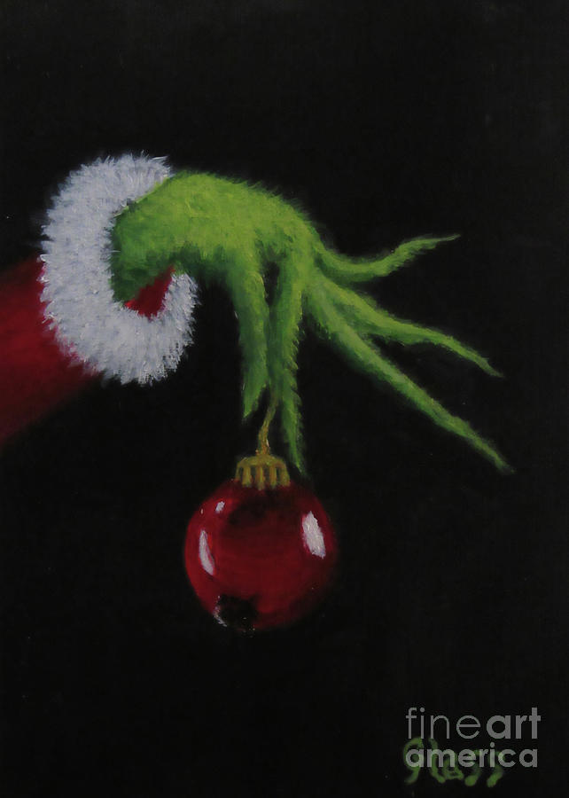 Christmas Painting - Youre a Mean One Mr. Grinch by Tina Glass