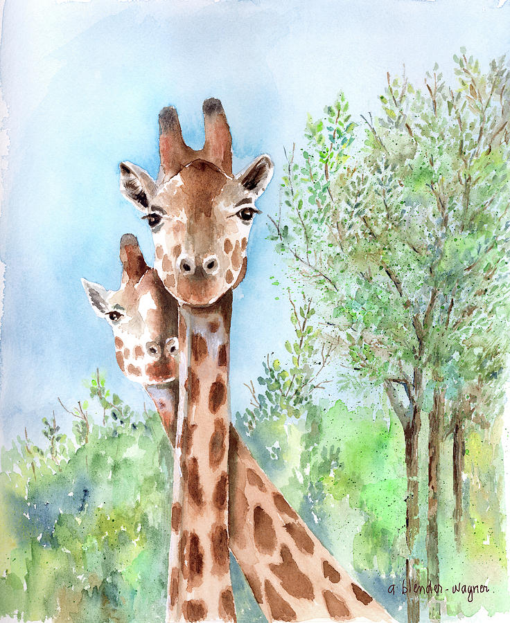 Giraffe Painting - Youre In My Way by Arline Wagner