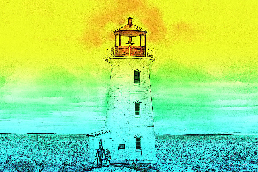 Youre My Beacon Peggys Cove Lighthouse Mixed Media