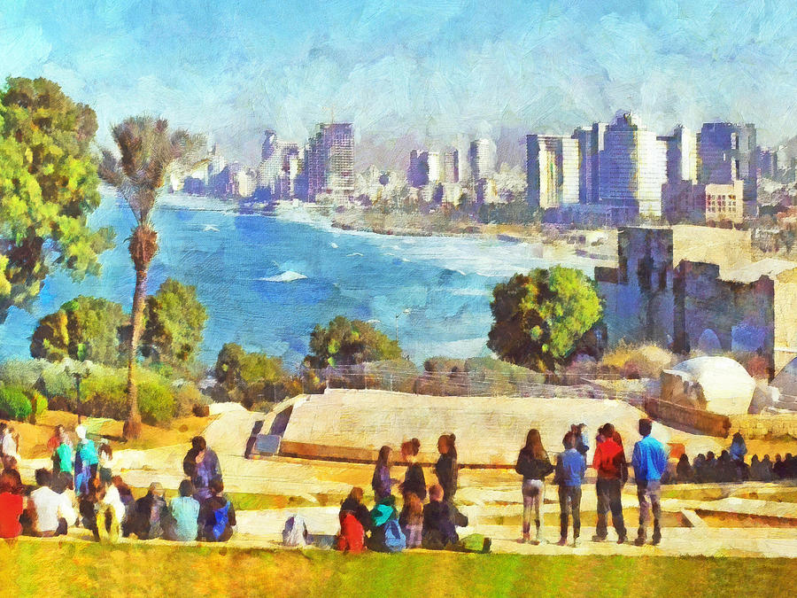Youth Groups in Tel Aviv Digital Art by Digital Photographic Arts