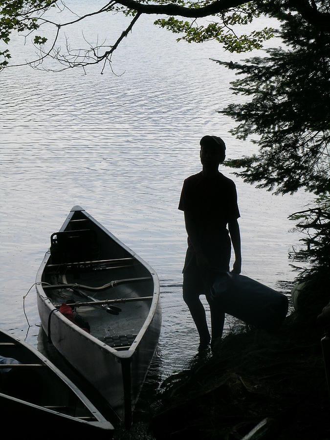 Summer Photograph - Youth with Canoe by Jim DeLillo