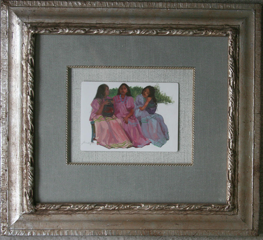 Miniatures Painting - Youthful  Beauties Oil on Porcelain by Elizabeth - Betty Jean Billups