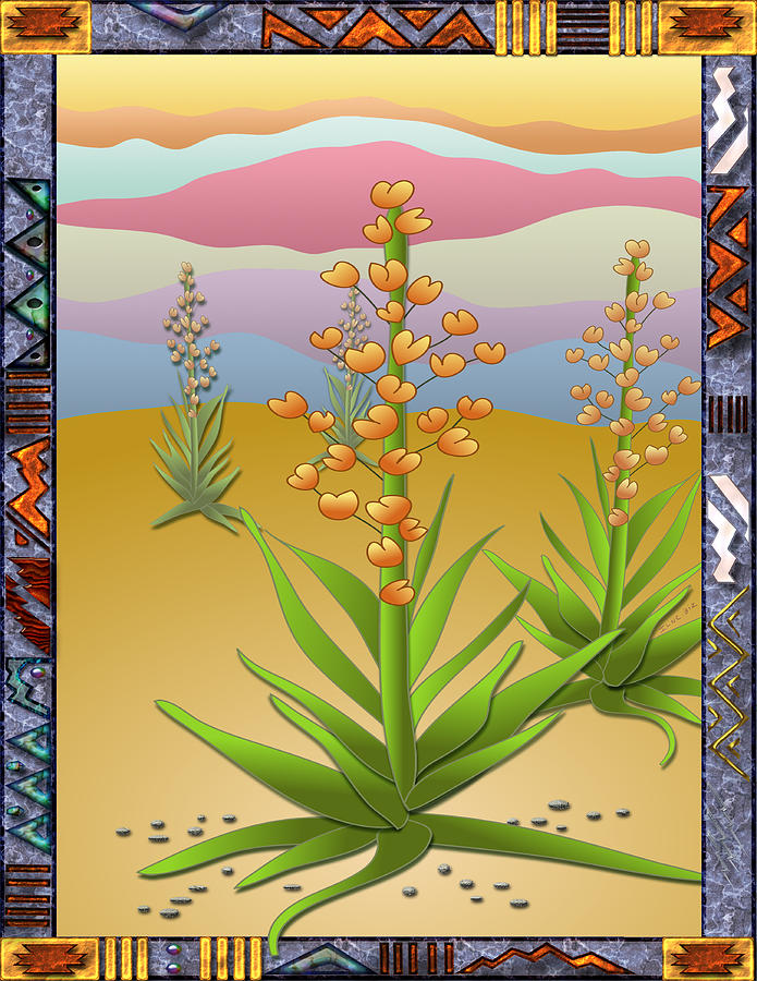 Flower Digital Art - Yucca Flats by Cecilia Sherry