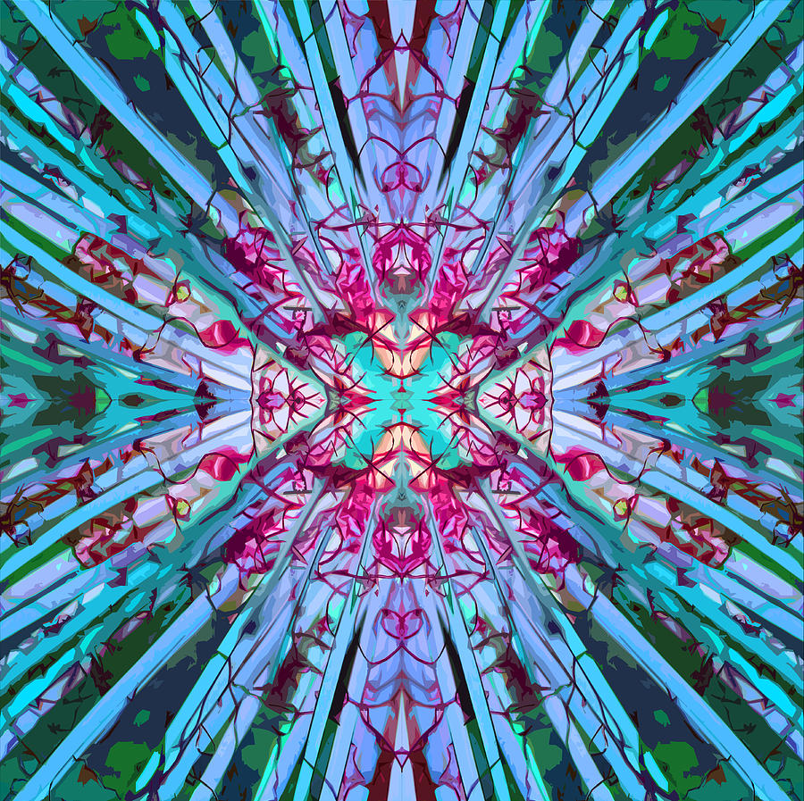 Yucca Op in Turquoise Digital Art by Sheryl Karas