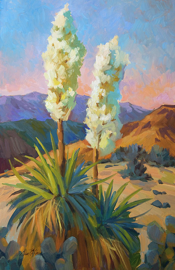 Mountain Painting - Yuccas by Diane McClary