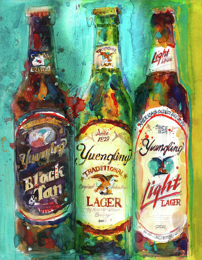 Beer Painting - Yuengling Beers by Dorrie Rifkin