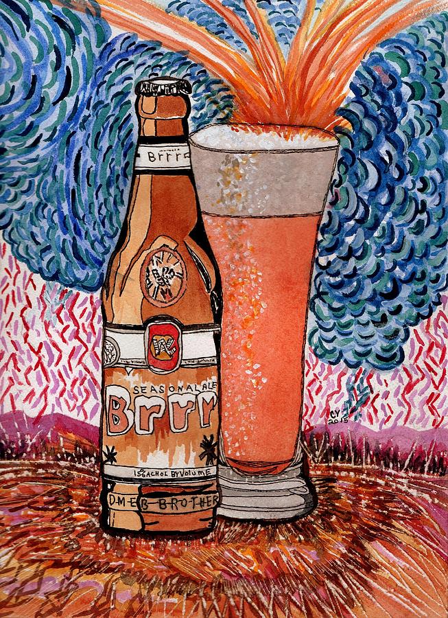 Yum Burr Hyf. Beer Painting by Connie Valasco