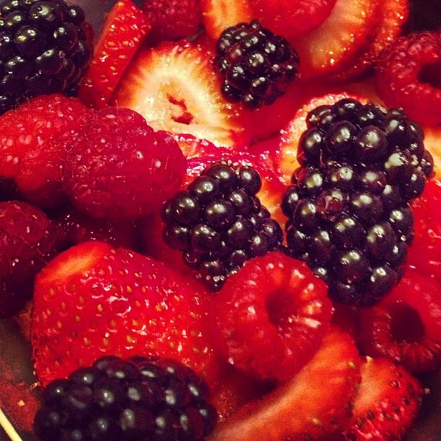 Raspberry Photograph - Yummy 😋 #snacktime #strawberries by Elizabeth Dominguez