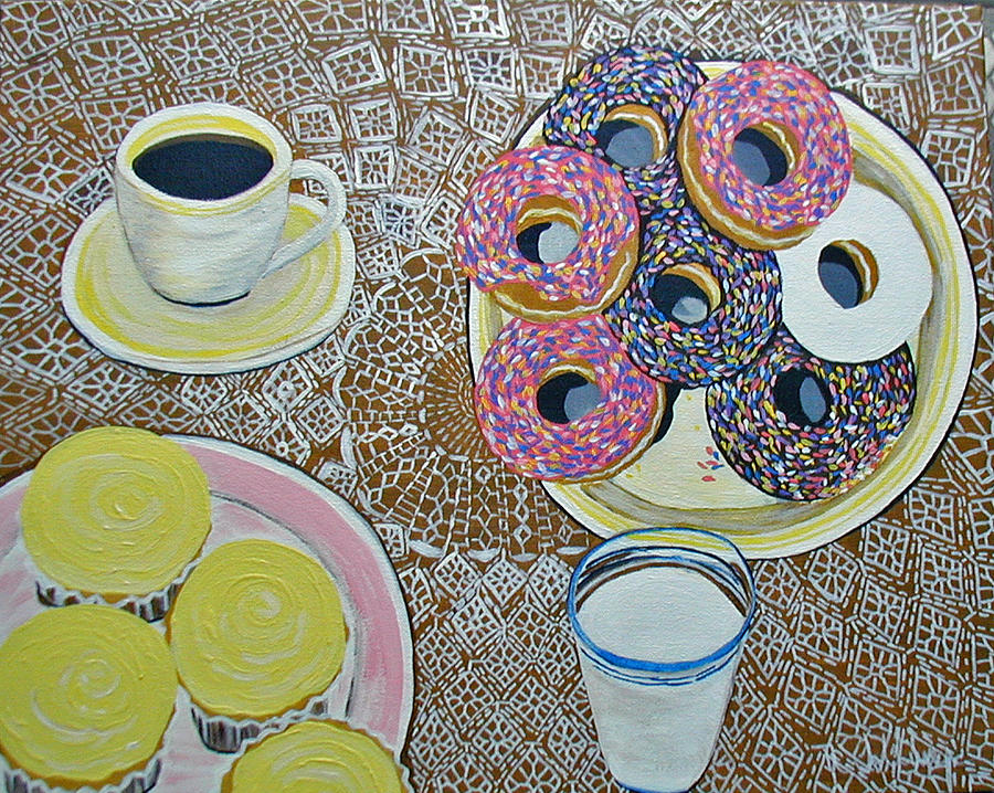 Donut Painting - Yummy by Norma Tolliver