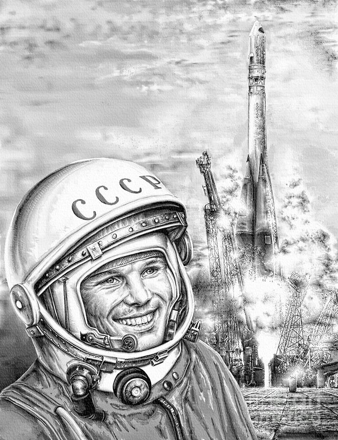 Yuri Gagarin - Cosmonaut 1961 Digital Art by Ian Gledhill
