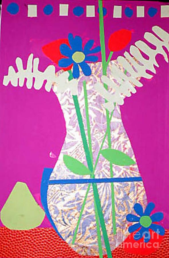 Yvies Flower Vase Mixed Media by Debra Bretton Robinson