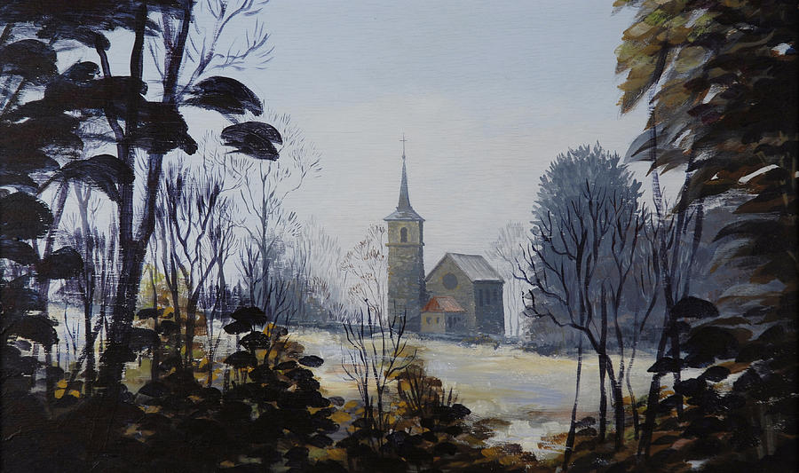 Church Painting - Yvoire Church by Robert Foster Church Painting - Yvoire Church by Robert Foster